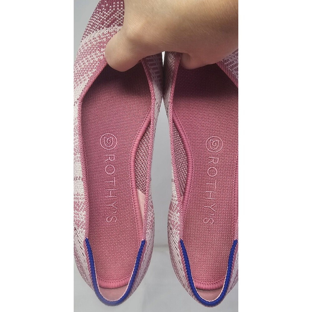 Rothy’s The Point Pink Plaid Limited Edition Breast Cancer Slip On Flats Size 8 - Picture 10 of 13